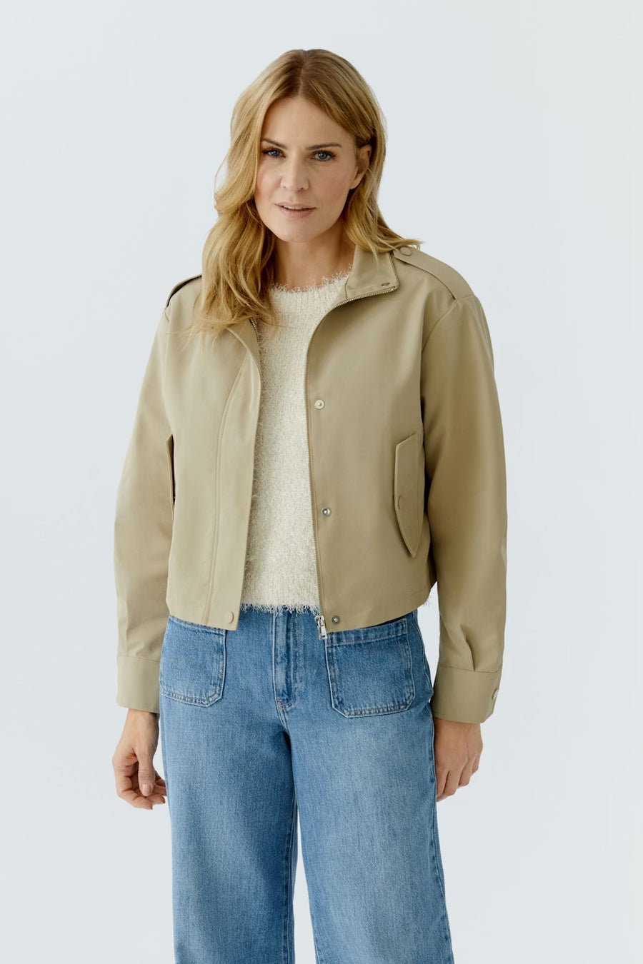 CROPPED TWILL JACKET