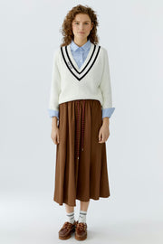 A LINE SKRT WITH TWO TONE CORD