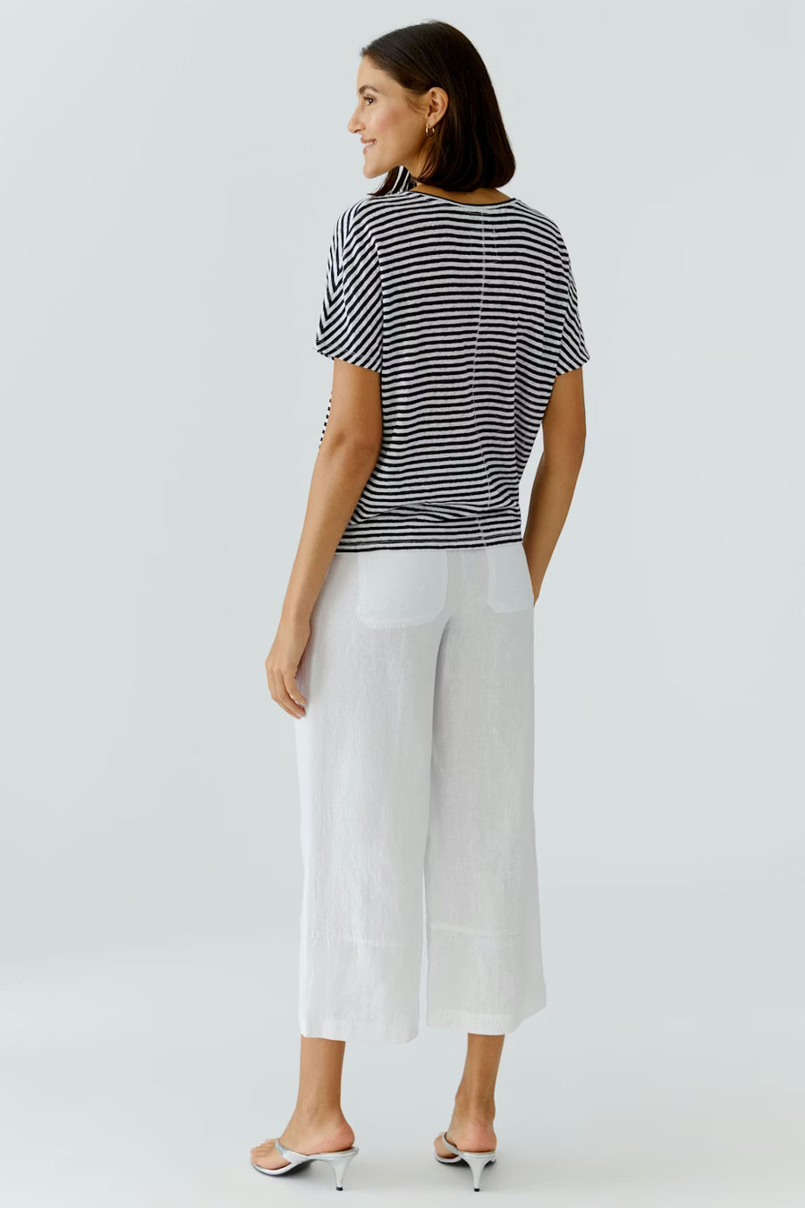 STRIPED LINEN T SHIRT