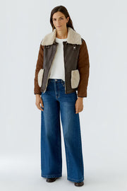REVERSIBLE  FAUX SHEARLING JACKET