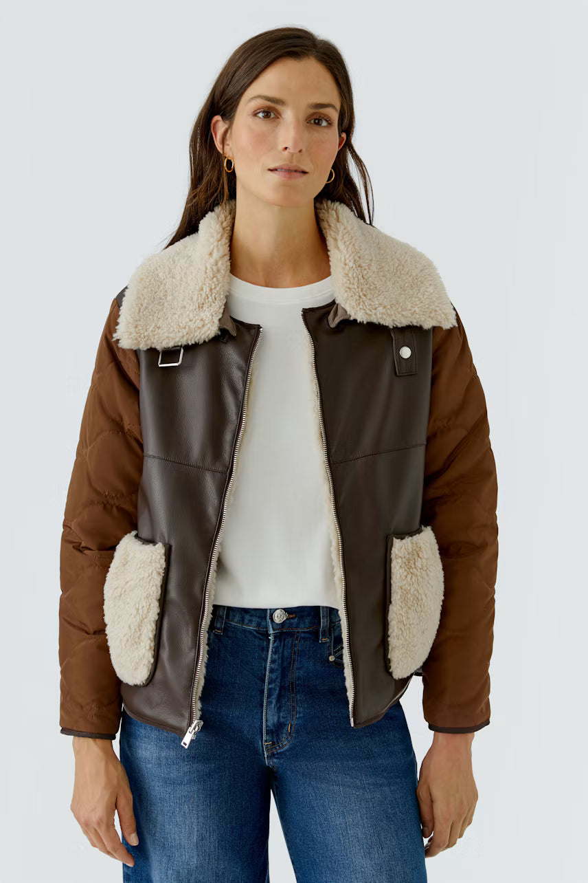 REVERSIBLE  FAUX SHEARLING JACKET