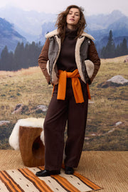 REVERSIBLE  FAUX SHEARLING JACKET