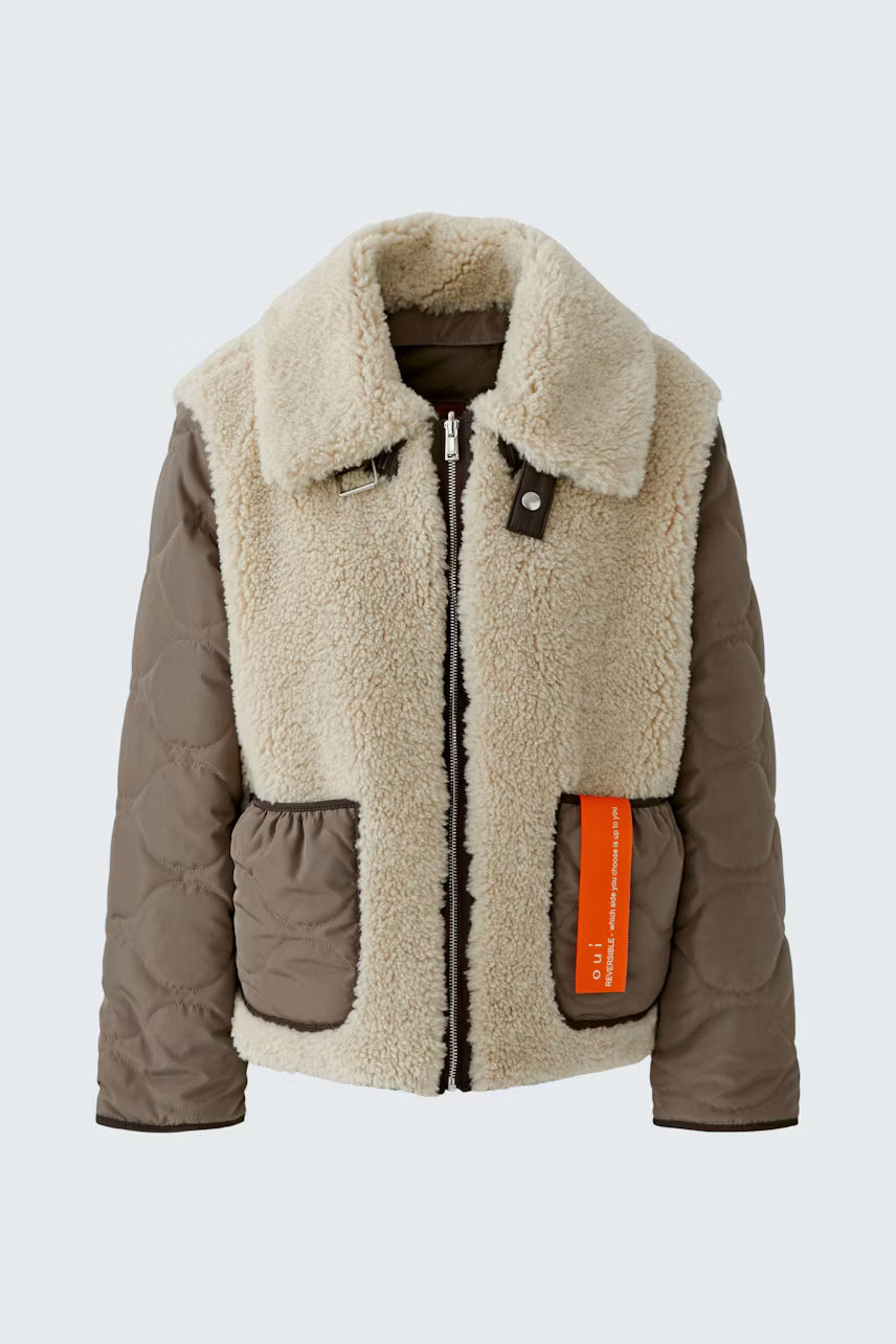 REVERSIBLE  FAUX SHEARLING JACKET