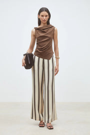 CHOCO SLEEVLESS KNOTTED TOP