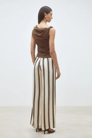 CHOCO SLEEVLESS KNOTTED TOP