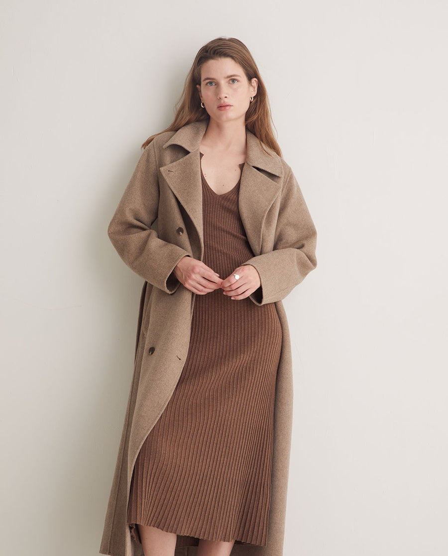 SAND FITTED MIDI DRESS