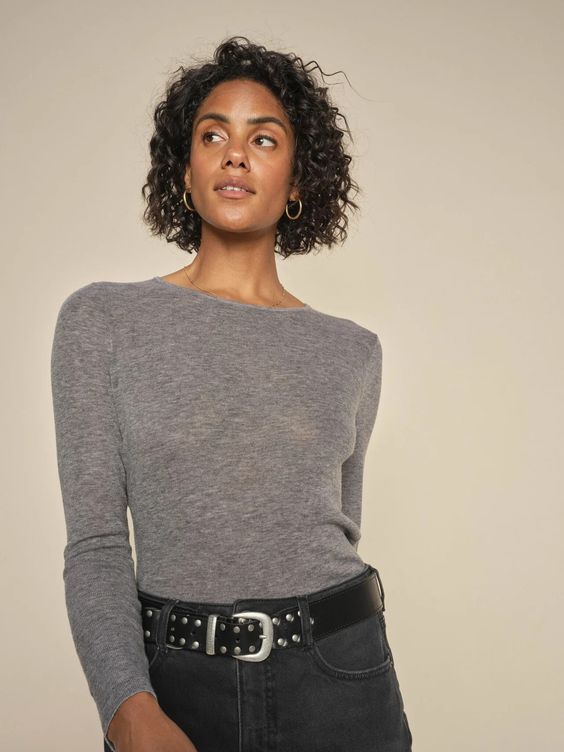 WOMEN'S BOUCH O-NECK KNIT LONG SLEEVE