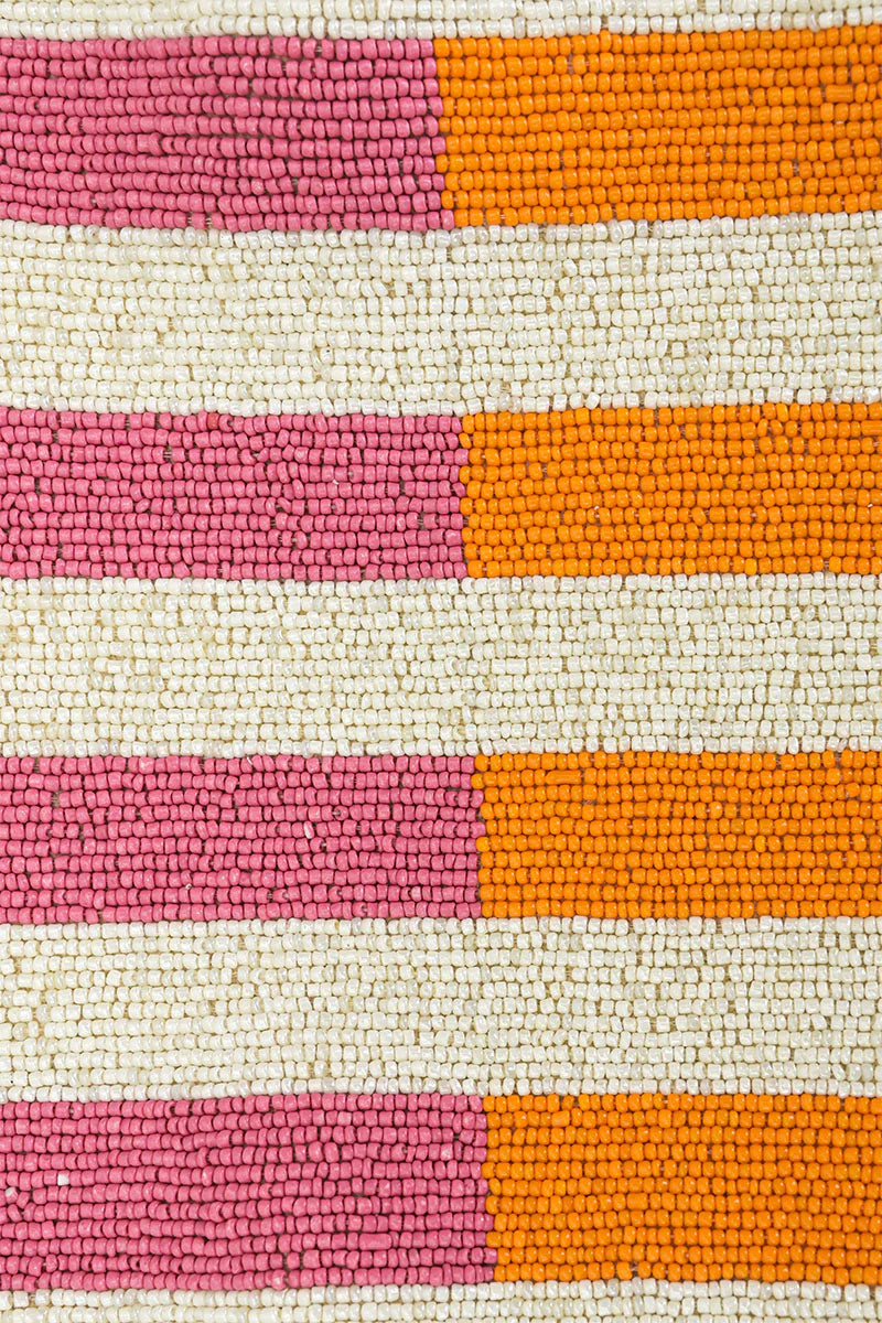 WOMEN’S CANDY STRIPE BEADED BAG