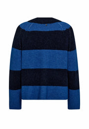 TACI STRIPE LONG SLEEVE V NECK KNIT