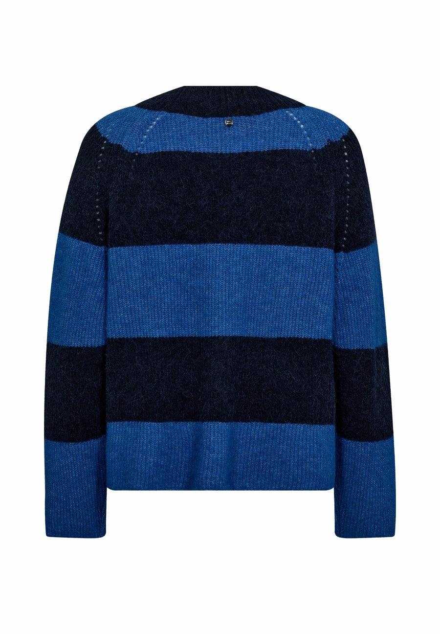 TACI STRIPE LONG SLEEVE V NECK KNIT