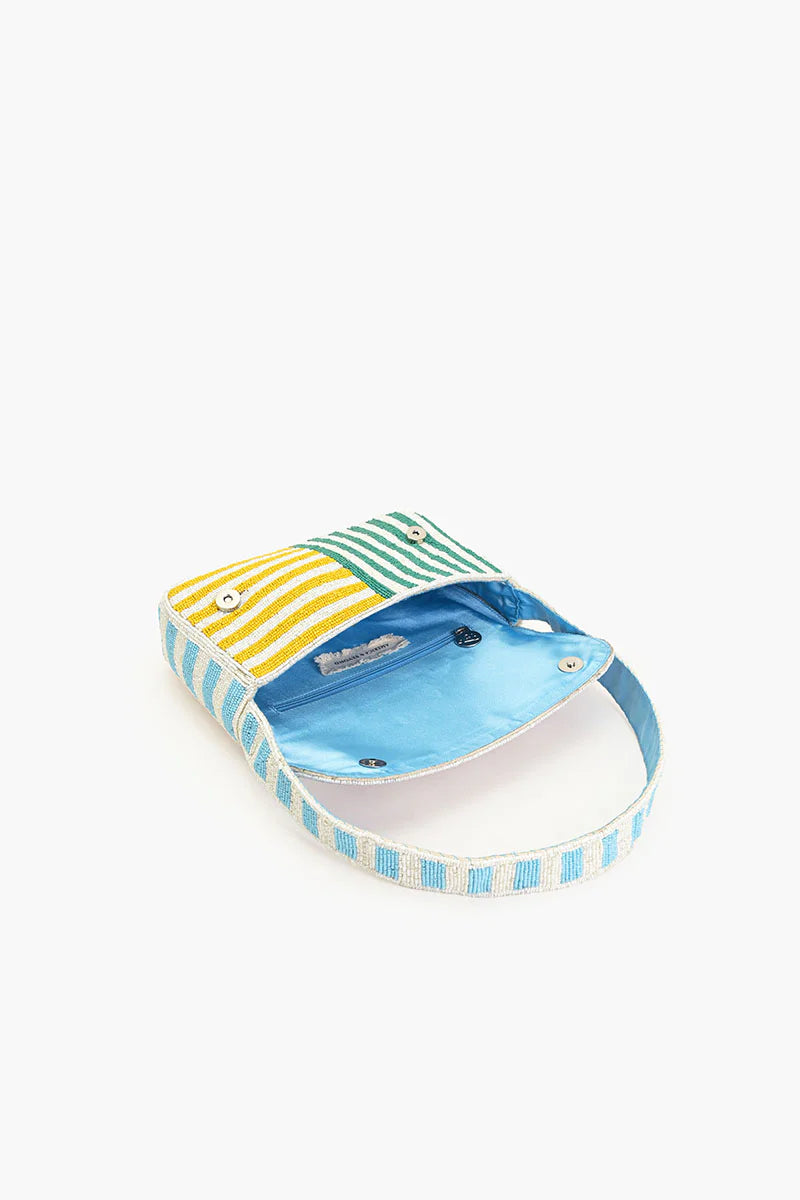 WOMEN’S CANDY STRIPE BEADED BAG