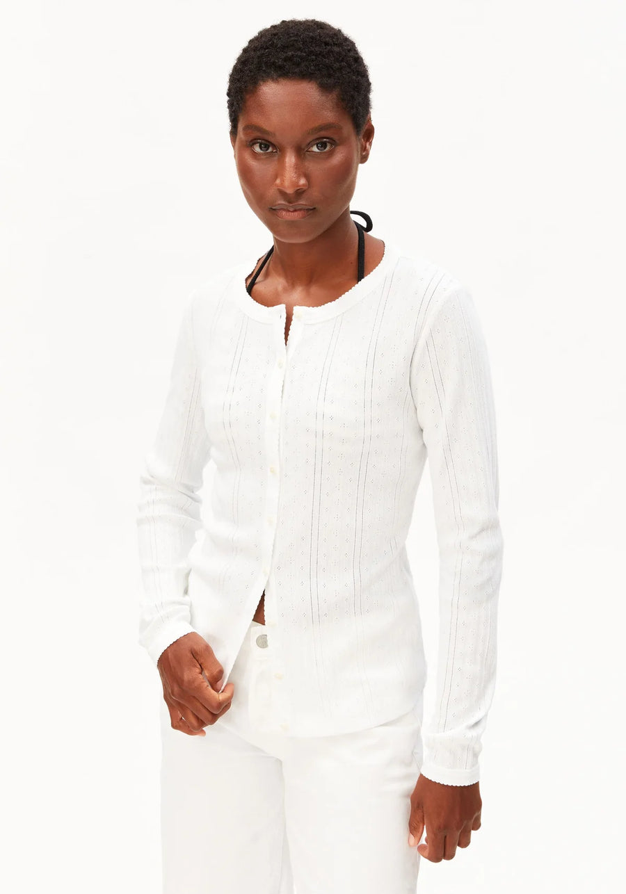 AA POINTELLE CARDIGAN 100% ORGANIC COTTON