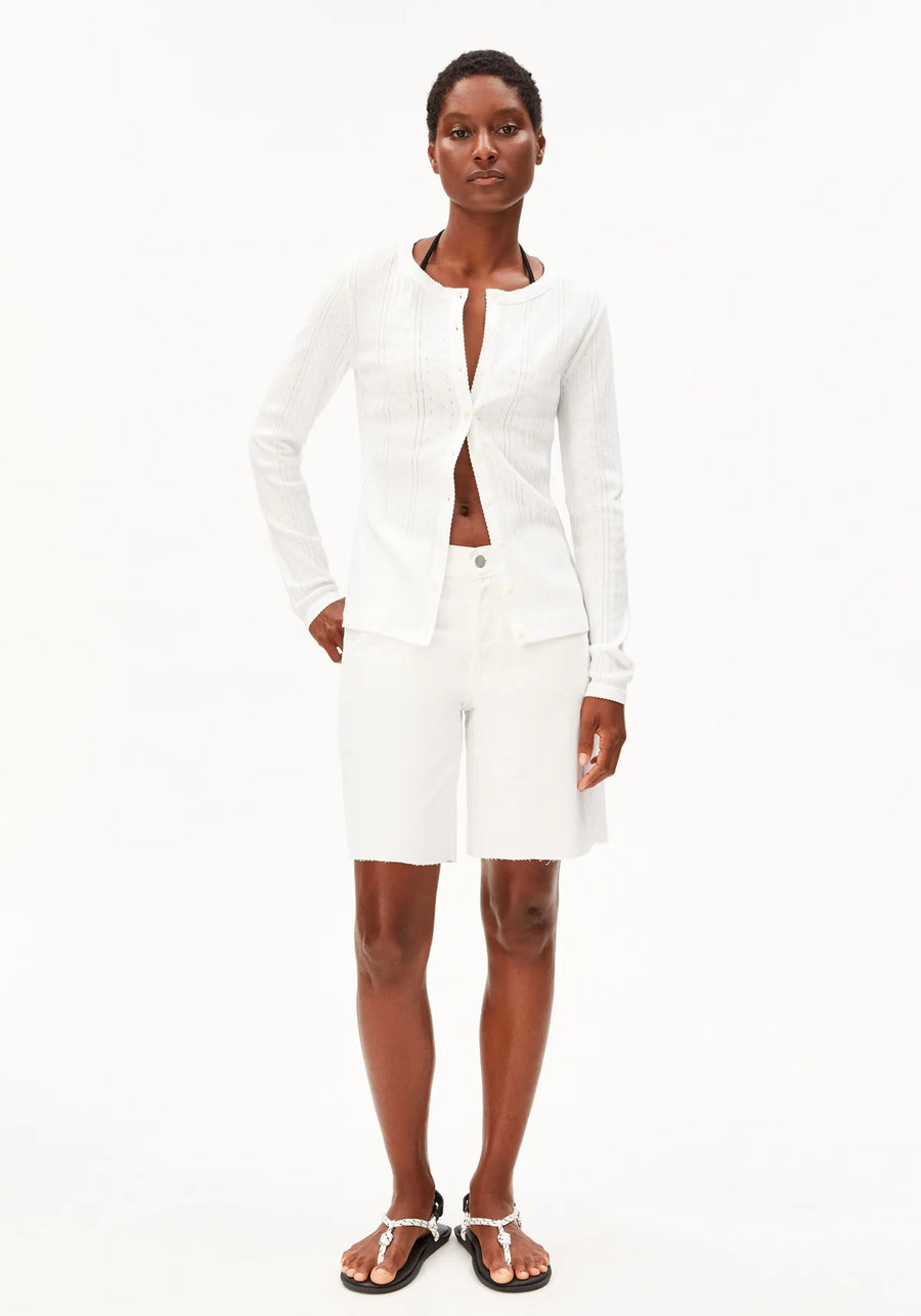 AA POINTELLE CARDIGAN 100% ORGANIC COTTON