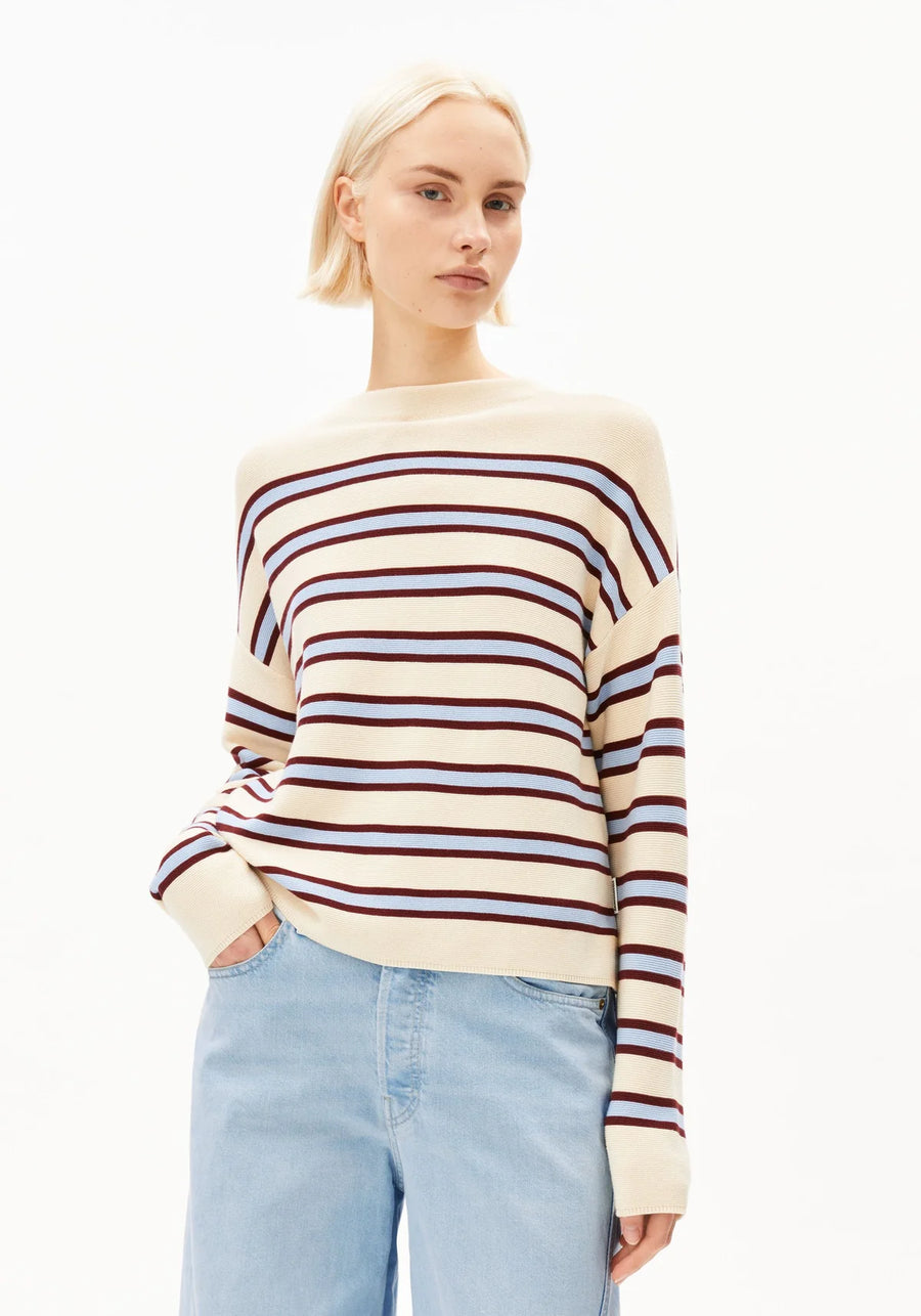 MERINAA STRIPED KNIT SWEATER