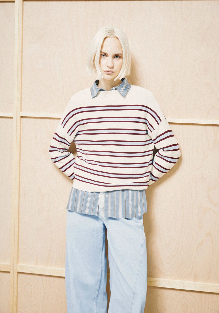 MERINAA STRIPED KNIT SWEATER