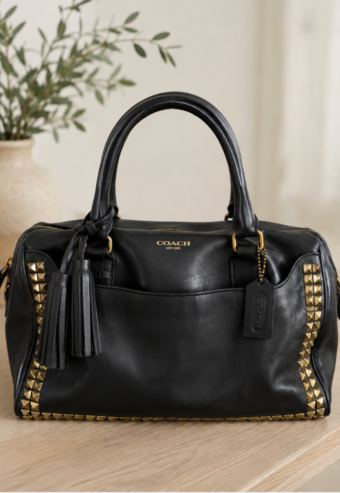 Coach Legacy Haley Studded Leather Satchel