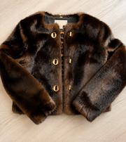 Michael Kors Chocolate Faux Fur Jacket