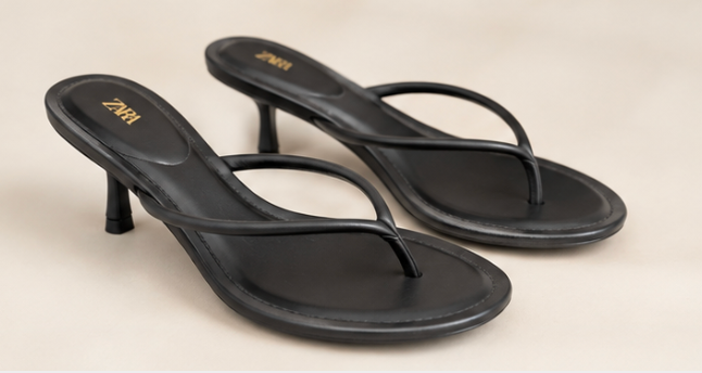 Black Zara Kitten Heel, 8US