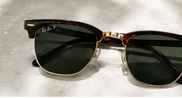 Tortoise and Gold Ray Ban Sunglasses, Medium