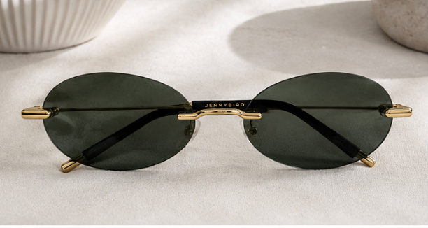 Gold and Green Jenny Bird Sunglasses, Small