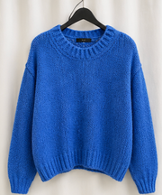 OUI Cobalt Blue Chunky Knit Sweater