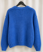 OUI Cobalt Blue Chunky Knit Sweater