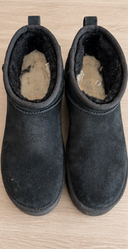 UGG Black Suede Platform Mini Boots