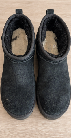 UGG Black Suede Platform Mini Boots