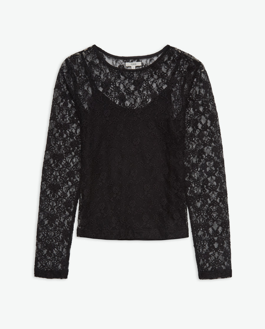 LACE LONG SLEEVE WITH CAMISOLE