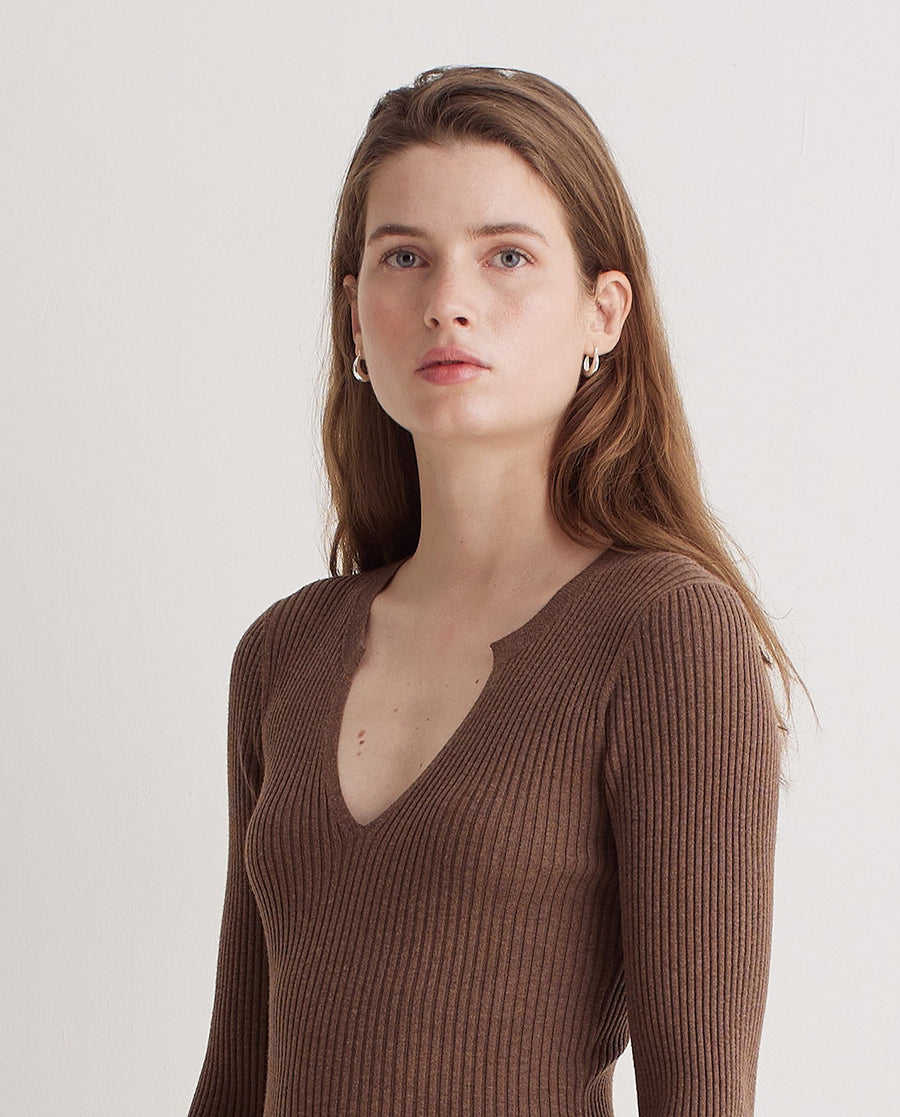 SAND FITTED MIDI DRESS