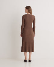 SAND FITTED MIDI DRESS