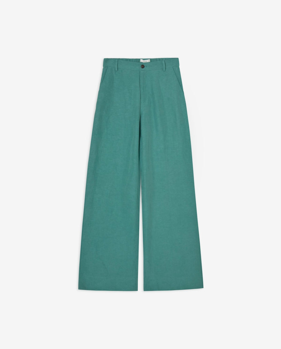GREEN WIDE LEG TROUSERS