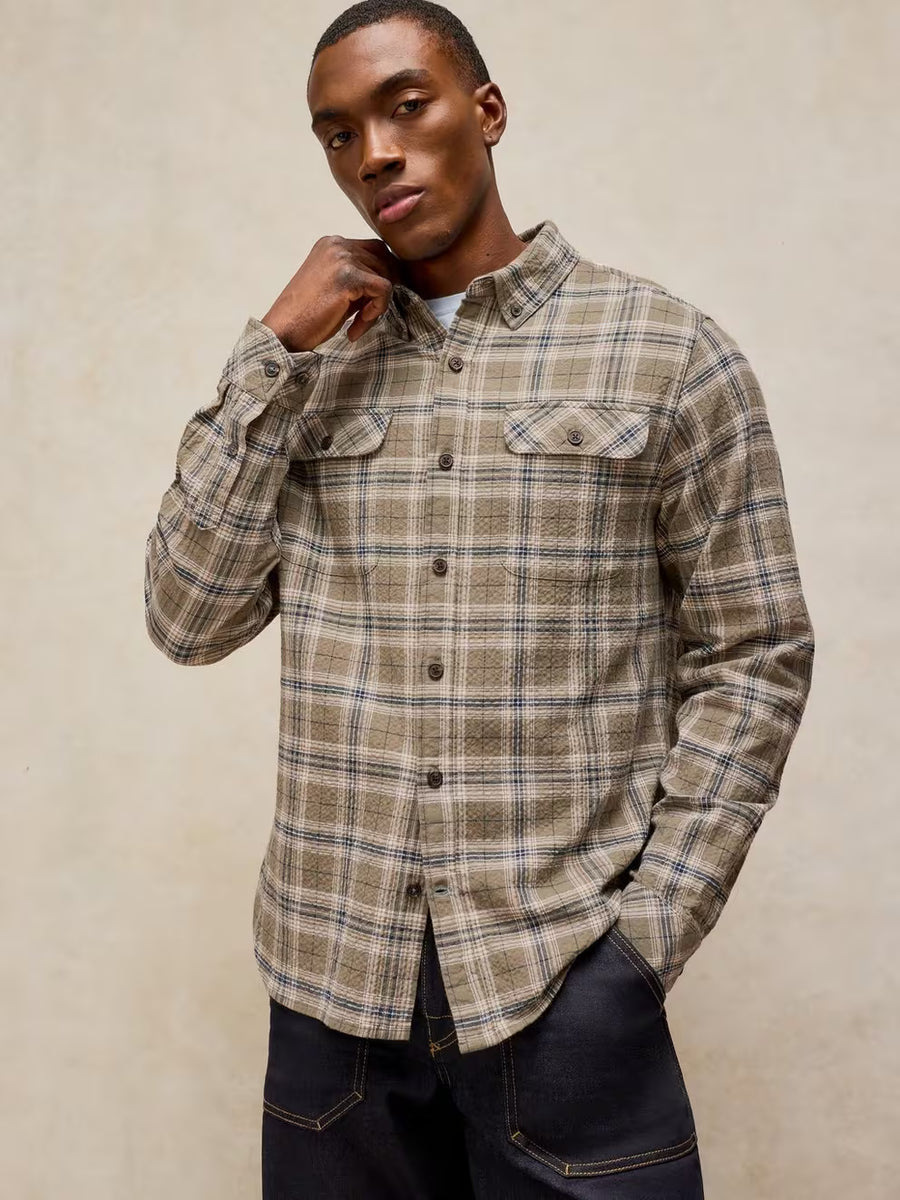HEYWOOD CHECK SHIRT IN GREEN MULTI