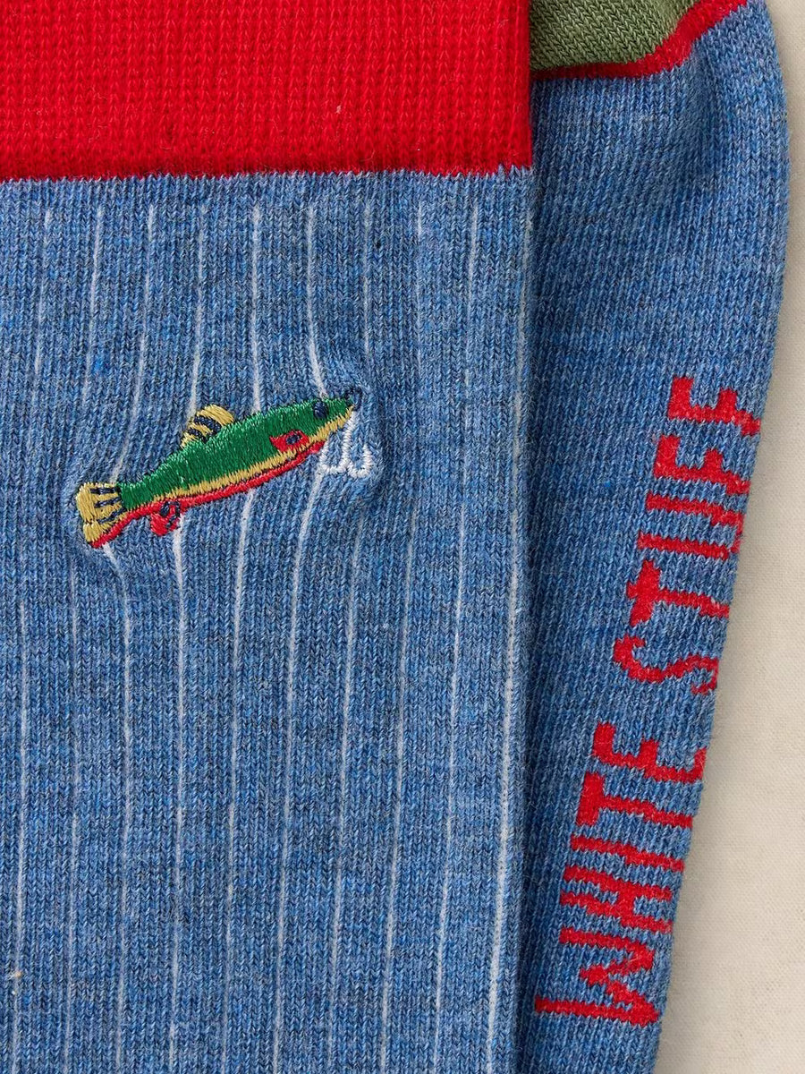 MEN'S FISH EMBROIDER ANKLE SOCK