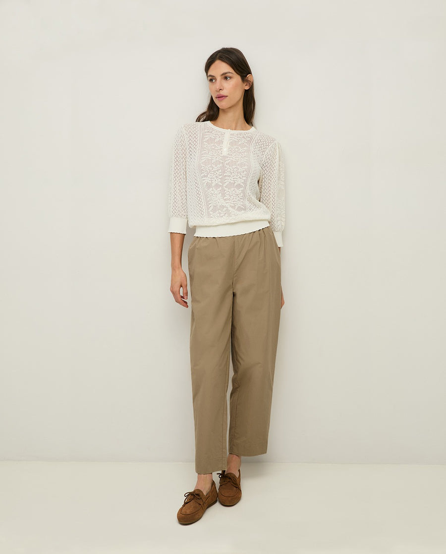 STRAIGHT POPLIN TROUSERS