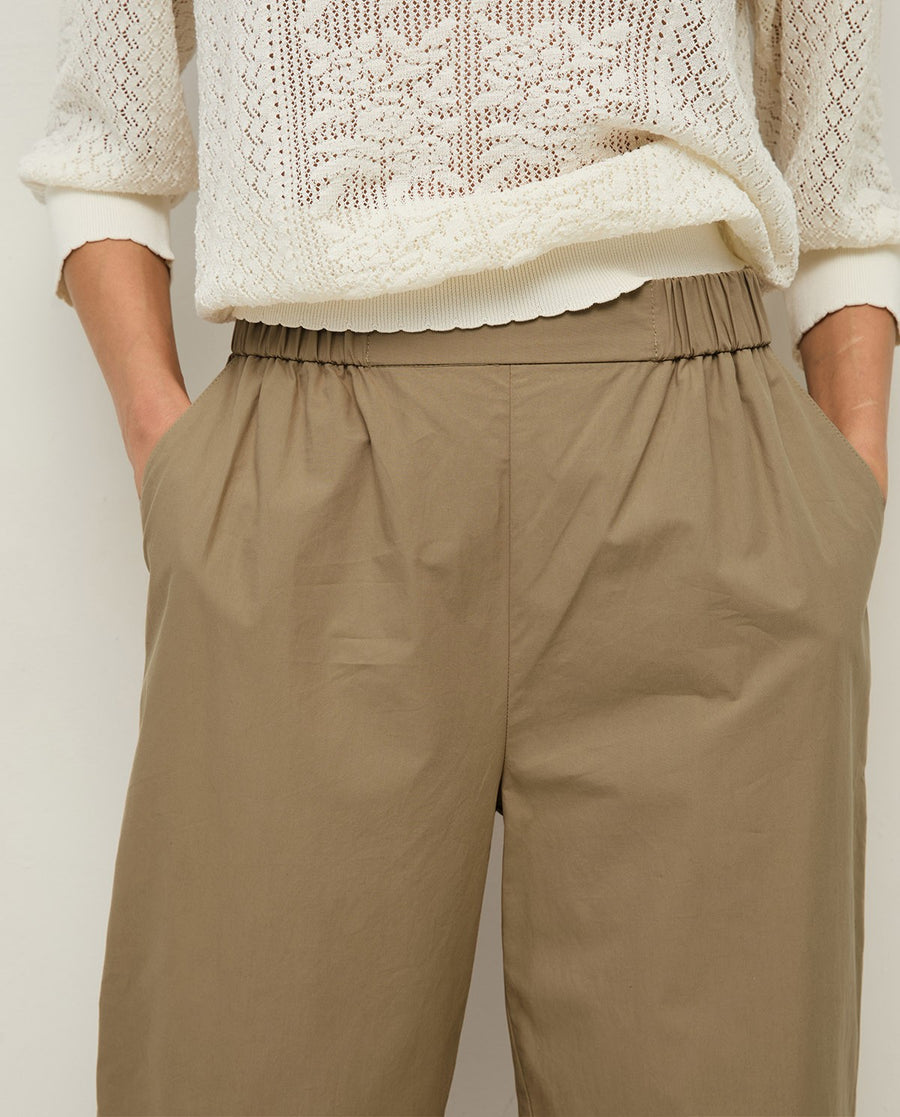 STRAIGHT POPLIN TROUSERS