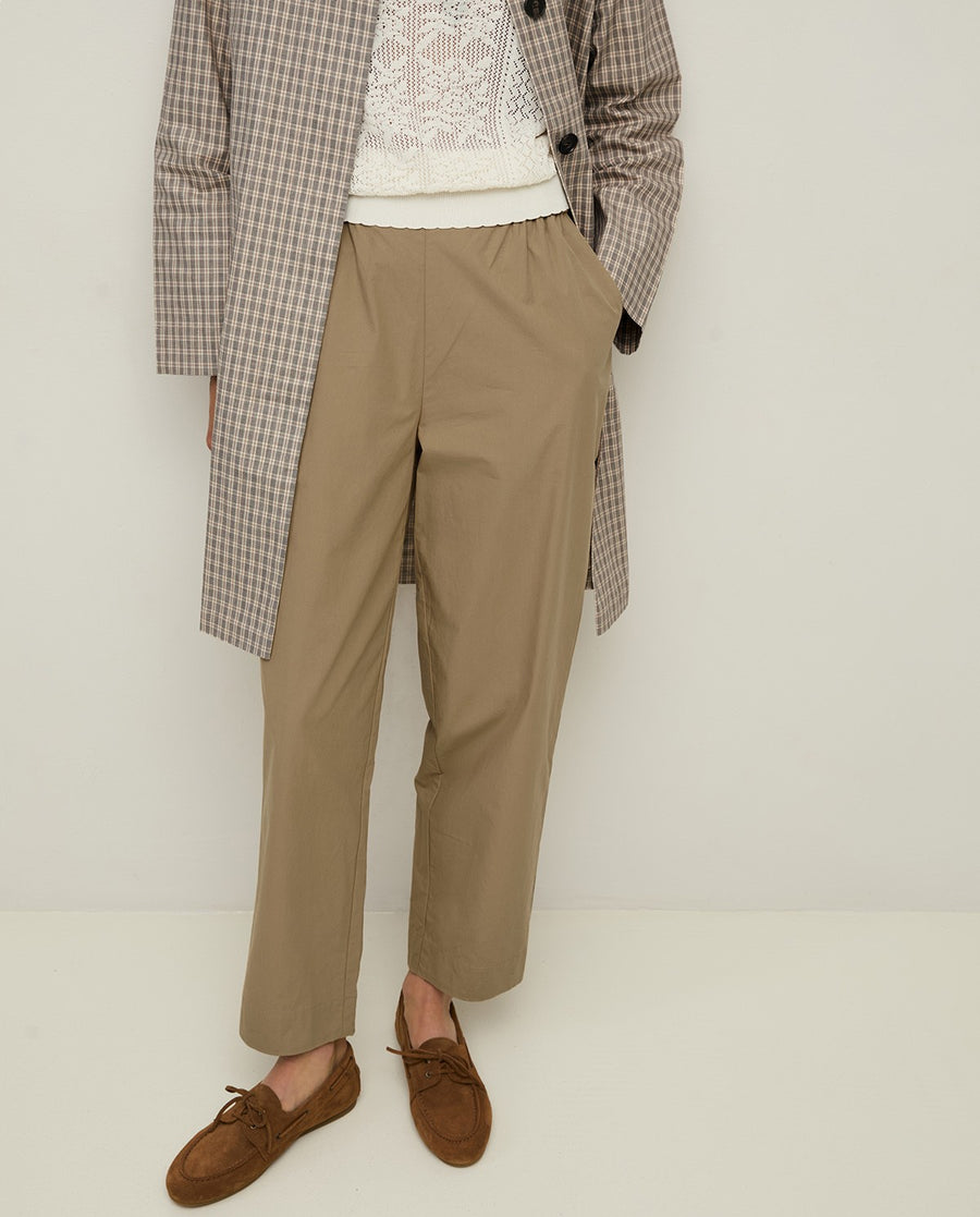 STRAIGHT POPLIN TROUSERS