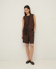 100% LINEN BERMUDA SHORTS