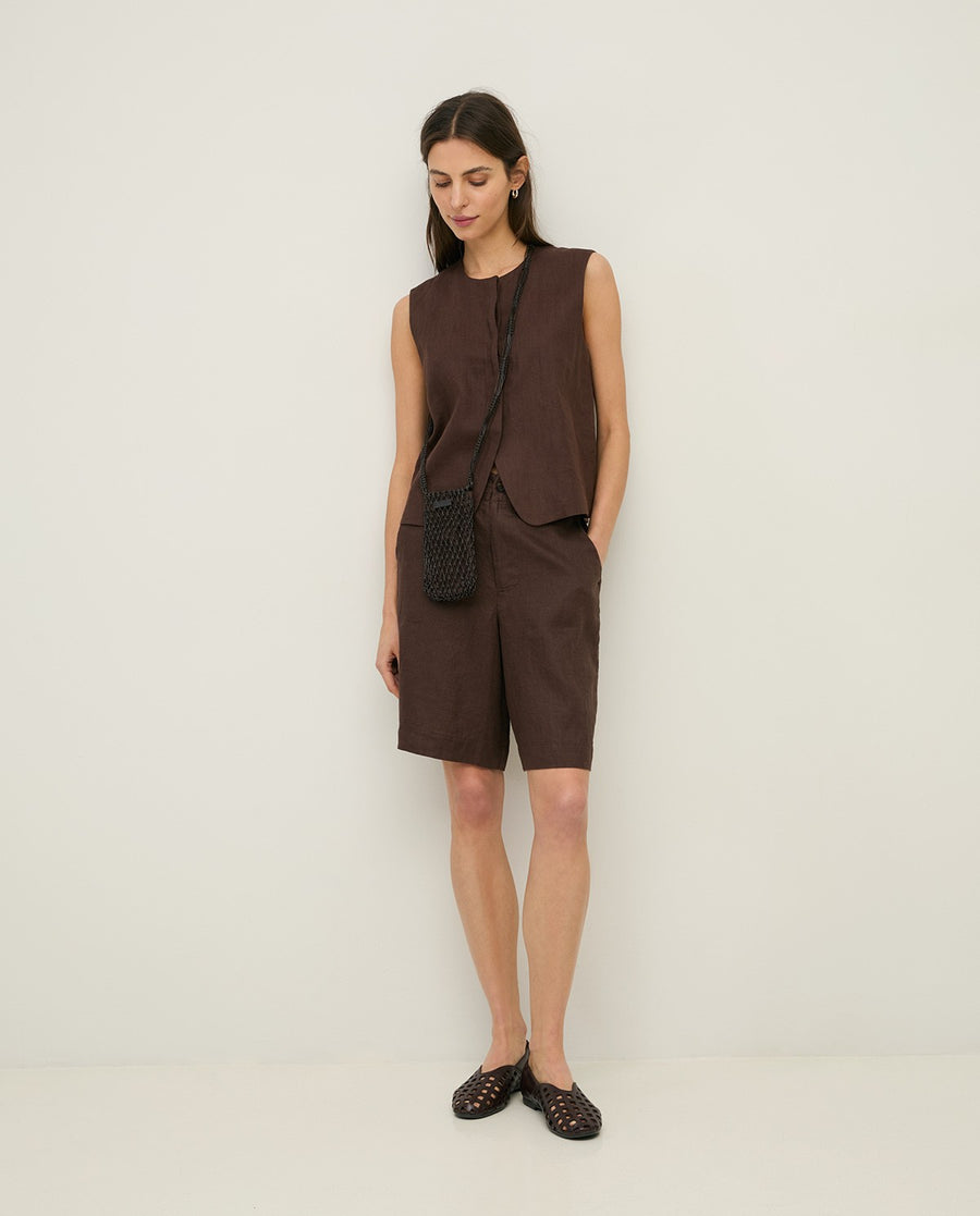 100% LINEN BERMUDA SHORTS