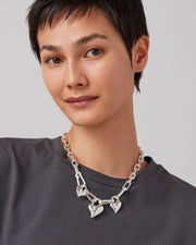 TRIPLE HEART PENDANT PADLOCK NECKLACE