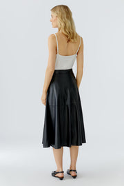 A LINE BLACK VEGAN LEATHER SKIRT