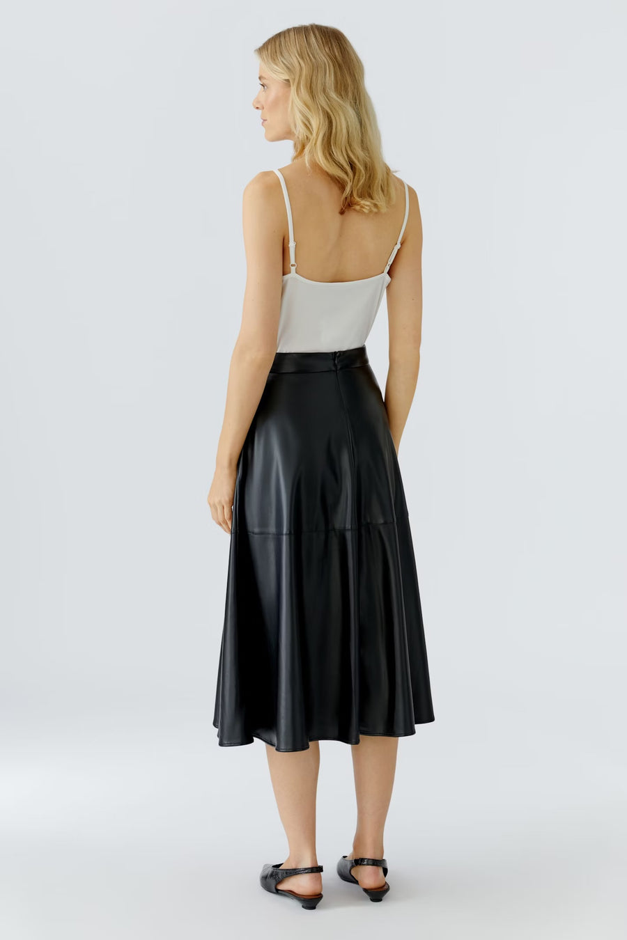 A LINE BLACK VEGAN LEATHER SKIRT