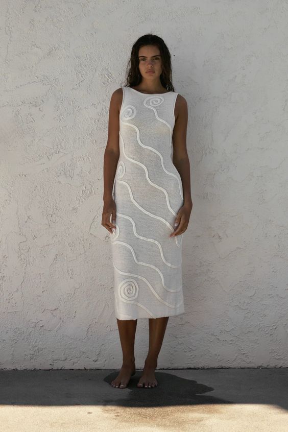 shea organic cotton swirl knit dress WOMEN'S SHEA ORGANIC COTTON SWIRL DRESS BS Fifty Seven