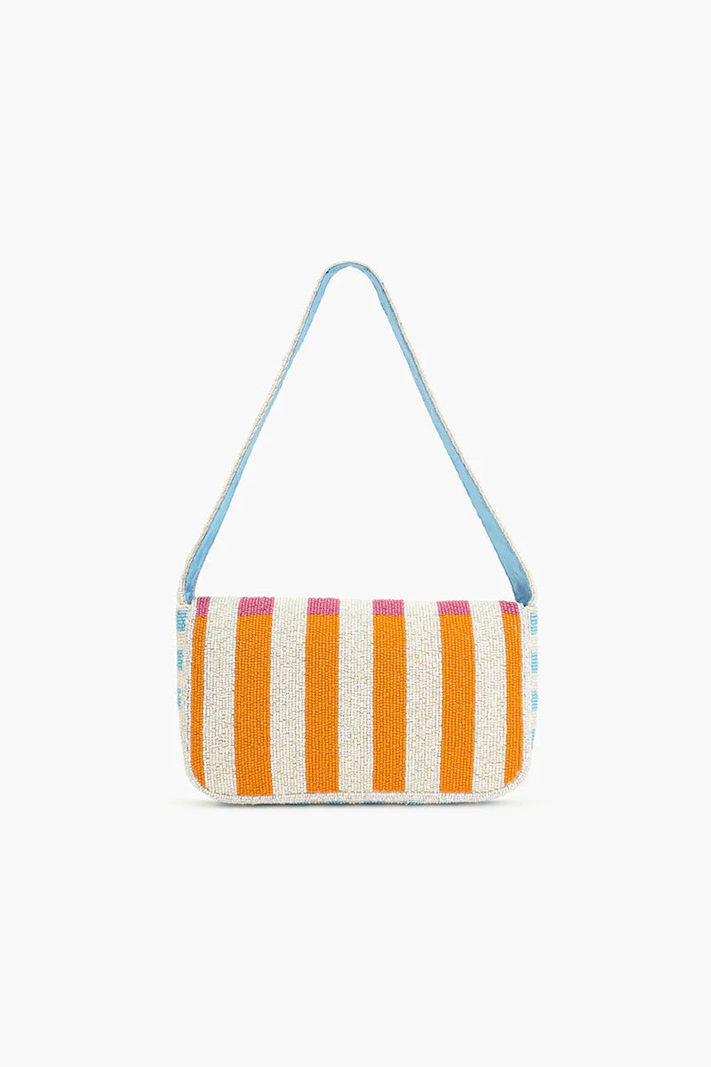 WOMEN’S CANDY STRIPE BEADED BAG