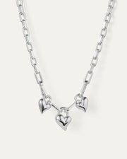 TRIPLE HEART PENDANT PADLOCK NECKLACE