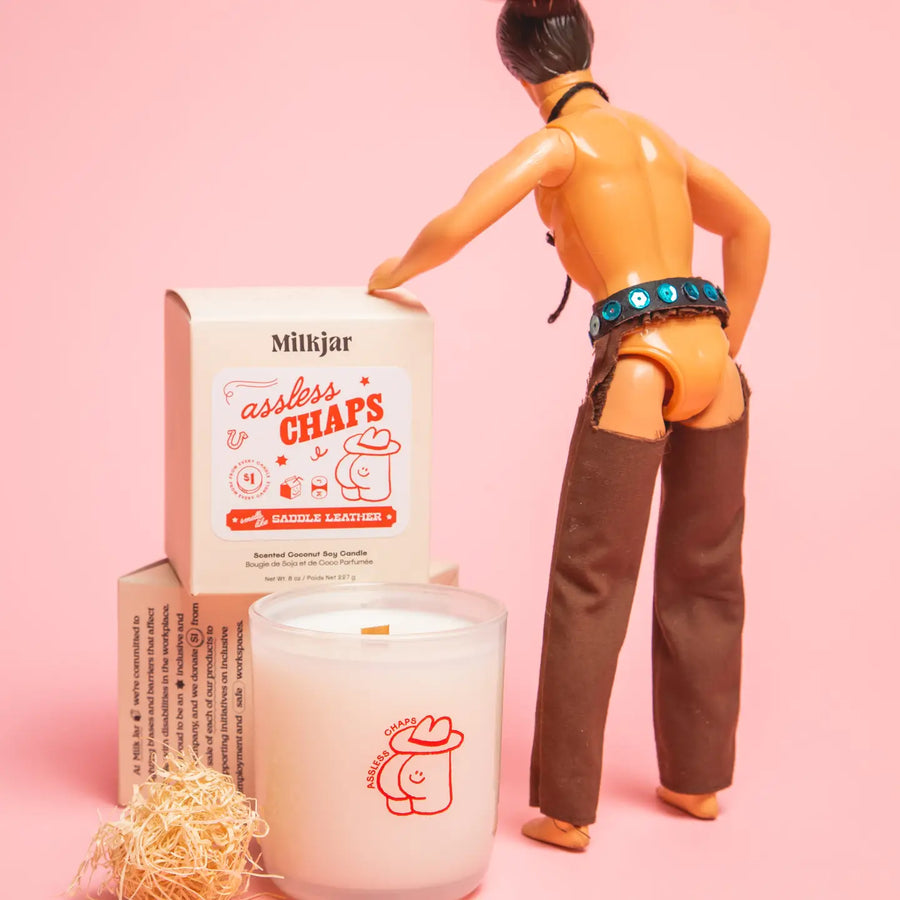 ASSLESS CHAPS ESSENTIAL OIL CANDLE