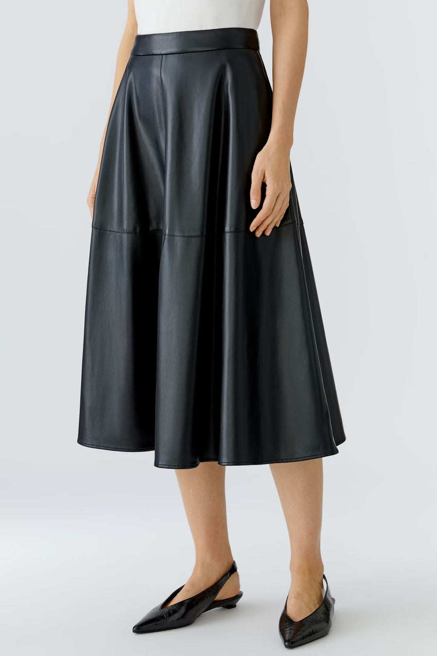 A LINE BLACK VEGAN LEATHER SKIRT