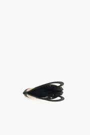 BLACK TRIM RAFFIA FISH HANDHELD CLUTCH