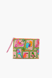 HAND BEADED ZIP CLUTCH