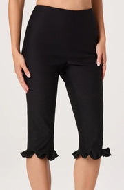 BLACK CROPPED CAPRI